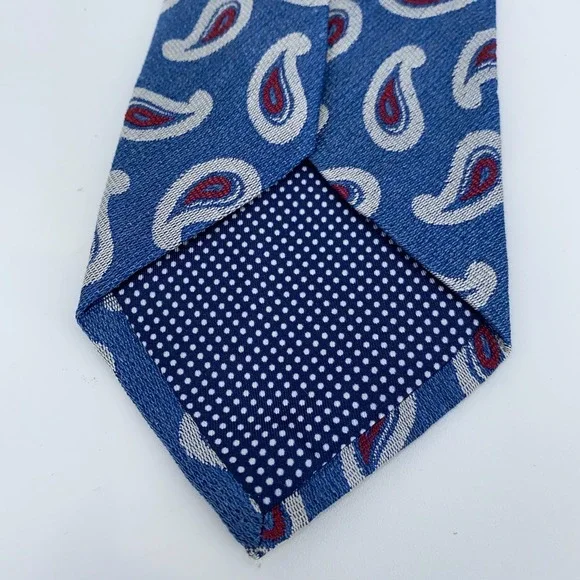 Eton Tie‎ Mens One Size Blue Paisley Silk Luxury Classic Necktie Italy Made